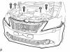Замена переднего бампера Toyota Camry V50